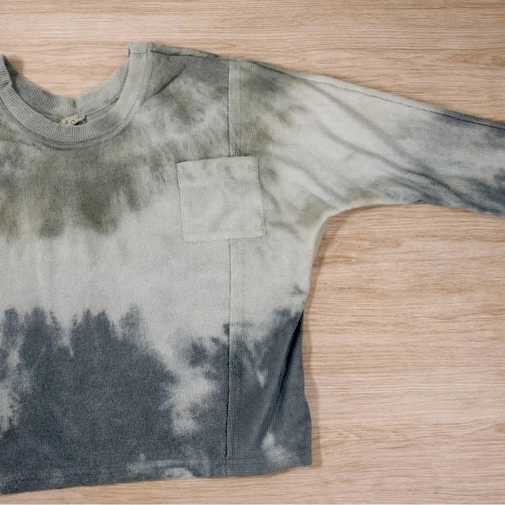 🌿POL Women's Light Green Waffle Knit Dolman Sleeve Top - Picture 4 of 6